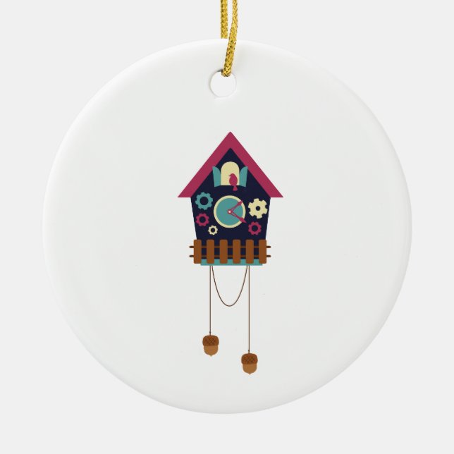 Cuckoo Clock Ceramic Tree Decoration (Front)