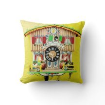 Cuckoo Clock Throw Pillow
