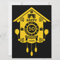 Cuckoo Clock Time Happy 50th Birthday