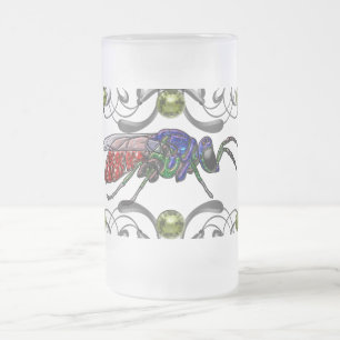 Cuckoo Wasp Frosted Glass Beer Mug