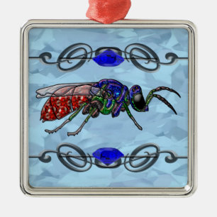 Cuckoo Wasp Metal Tree Decoration