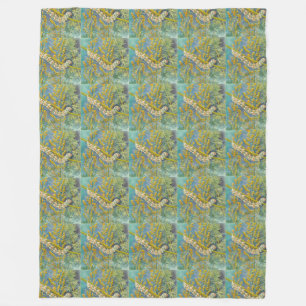 Cucullia Absinthii Wormwood Caterpillar Fleece Blanket