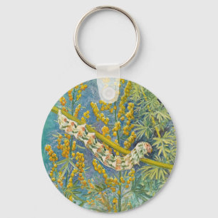 Cucullia Absinthii Wormwood Caterpillar Key Ring