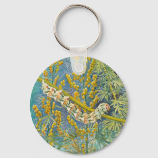 Cucullia Absinthii Wormwood Caterpillar Key Ring
