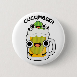 Cucum-beer Funny Beer Pun  6 Cm Round Badge