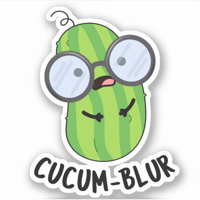 Cucum-blur Funny Veggie Cucumber Pun  (Front)