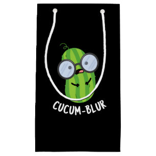 Cucum-blur Funny Veggie Cucumber Pun Dark BG Small Gift Bag