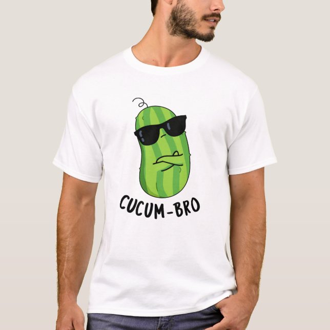 Cucum-bro Funny Veggie Cucumber Pun  T-Shirt (Front)