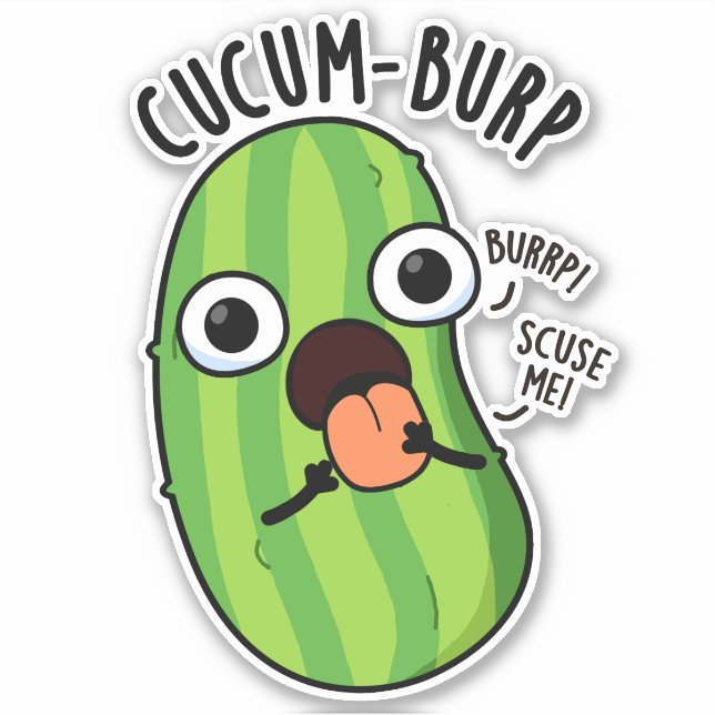 Cucum-burp Funny Cucumber Pun  (Front)