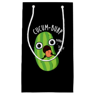 Cucum-burp Funny Cucumber Pun Dark BG Small Gift Bag