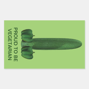 Cucumber And Peppers Rectangular Sticker