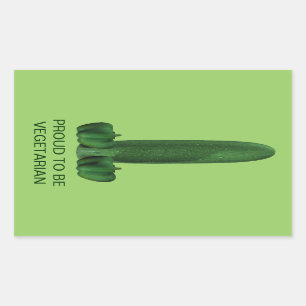 Cucumber And Peppers Rectangular Sticker