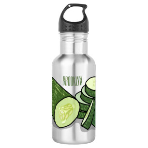 Cucumber cartoon illustration 532 ml water bottle