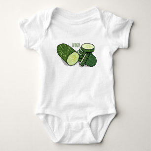 Cucumber cartoon illustration baby bodysuit
