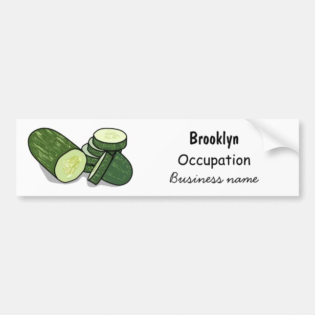Cucumber cartoon illustration bumper sticker (Front)