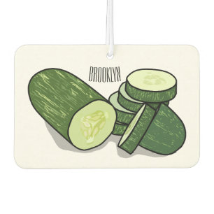 Cucumber cartoon illustration  car air freshener