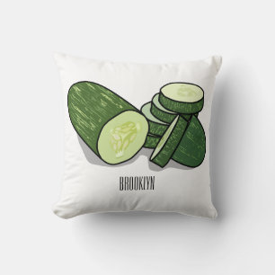 Cucumber cartoon illustration cushion