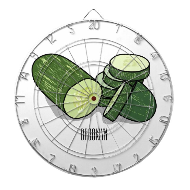 Cucumber cartoon illustration  dartboard (Front)