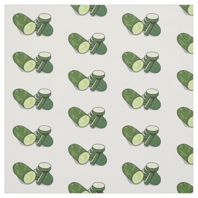 Cucumber cartoon illustration fabric (Swatch)