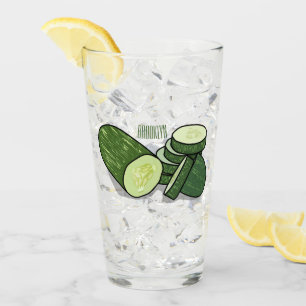 Cucumber cartoon illustration  glass