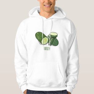 Cucumber cartoon illustration  hoodie