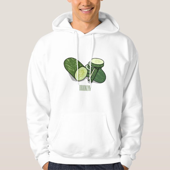 Cucumber cartoon illustration  hoodie (Front)