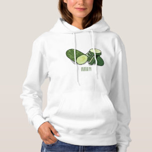 Cucumber cartoon illustration hoodie