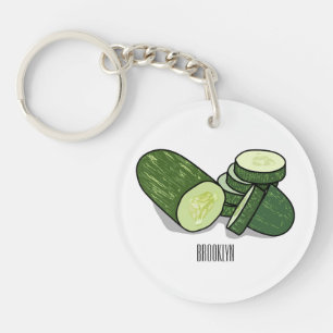 Cucumber cartoon illustration key ring