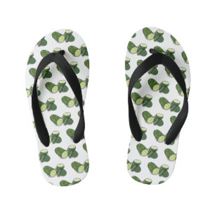 Cucumber cartoon illustration  kid's flip flops