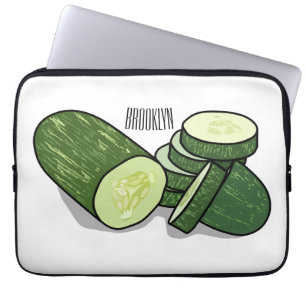 Cucumber cartoon illustration laptop sleeve