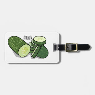 Cucumber cartoon illustration luggage tag