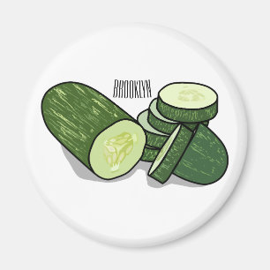 Cucumber cartoon illustration magnet