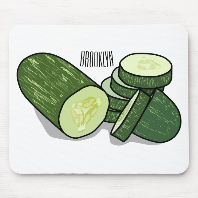 Cucumber cartoon illustration  mouse mat (Front)