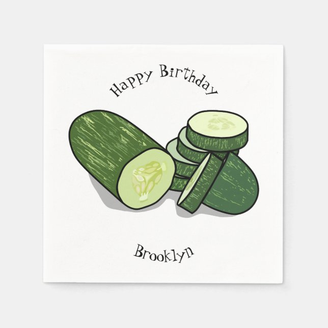 Cucumber cartoon illustration  napkin (Front)