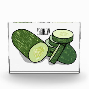 Cucumber cartoon illustration photo block