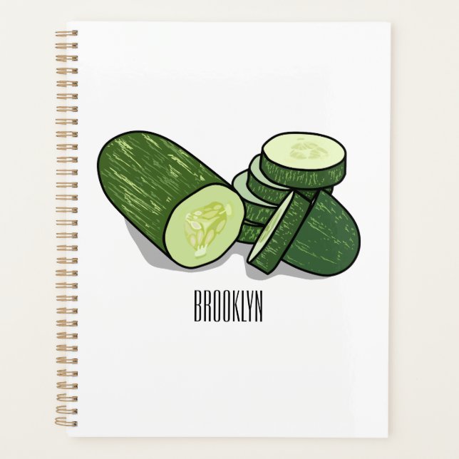 Cucumber cartoon illustration  planner (Front)