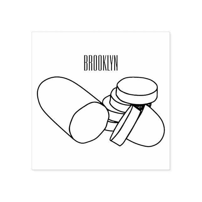 Cucumber cartoon illustration  rubber stamp (Imprint)