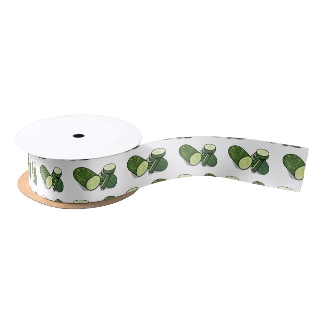 Cucumber cartoon illustration  satin ribbon (Spool)
