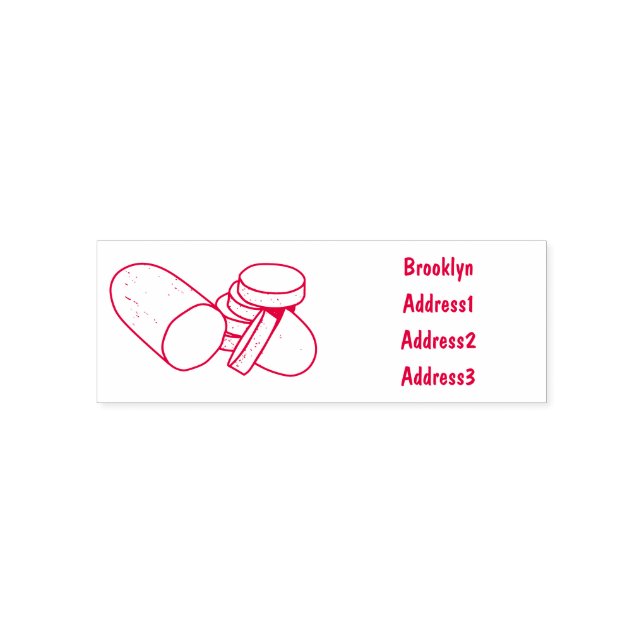 Cucumber cartoon illustration  self-inking stamp (Design)