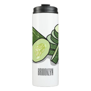 Cucumber cartoon illustration thermal tumbler