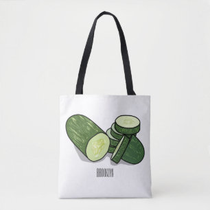 Cucumber cartoon illustration tote bag