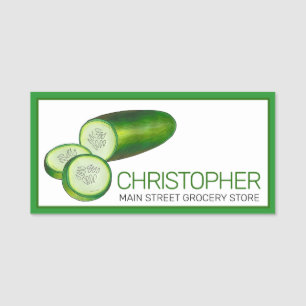 Cucumber Fresh Green Summer Vegetable Veggie Veg Name Tag