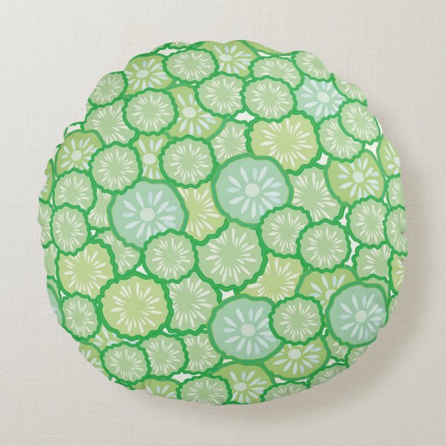 Cucumber funny pattern round cushion (Front)