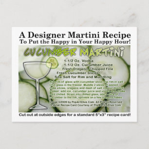 Cucumber Martini Recipe Postcard