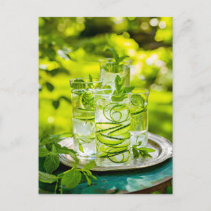 Cucumber Mint Water – Fresh Drink Holiday Postcard
