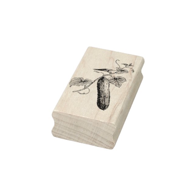 Cucumber on Vine Rubber Stamp (Stamp)