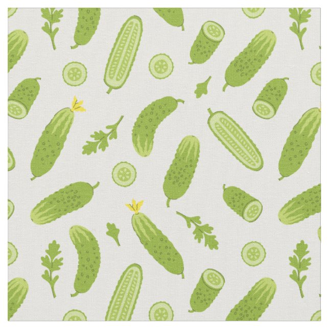 cucumber pickle vegetable vegan vegetarian fabric (Close Up)