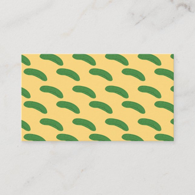 Cucumber Pickles Vegetable Lover Food Humour Business Card (Front)