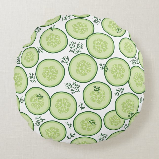 Cucumber Salad Round Cushion (Front)