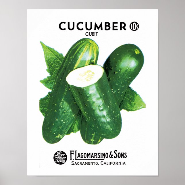 Cucumber Seed Packet Label Poster (Front)